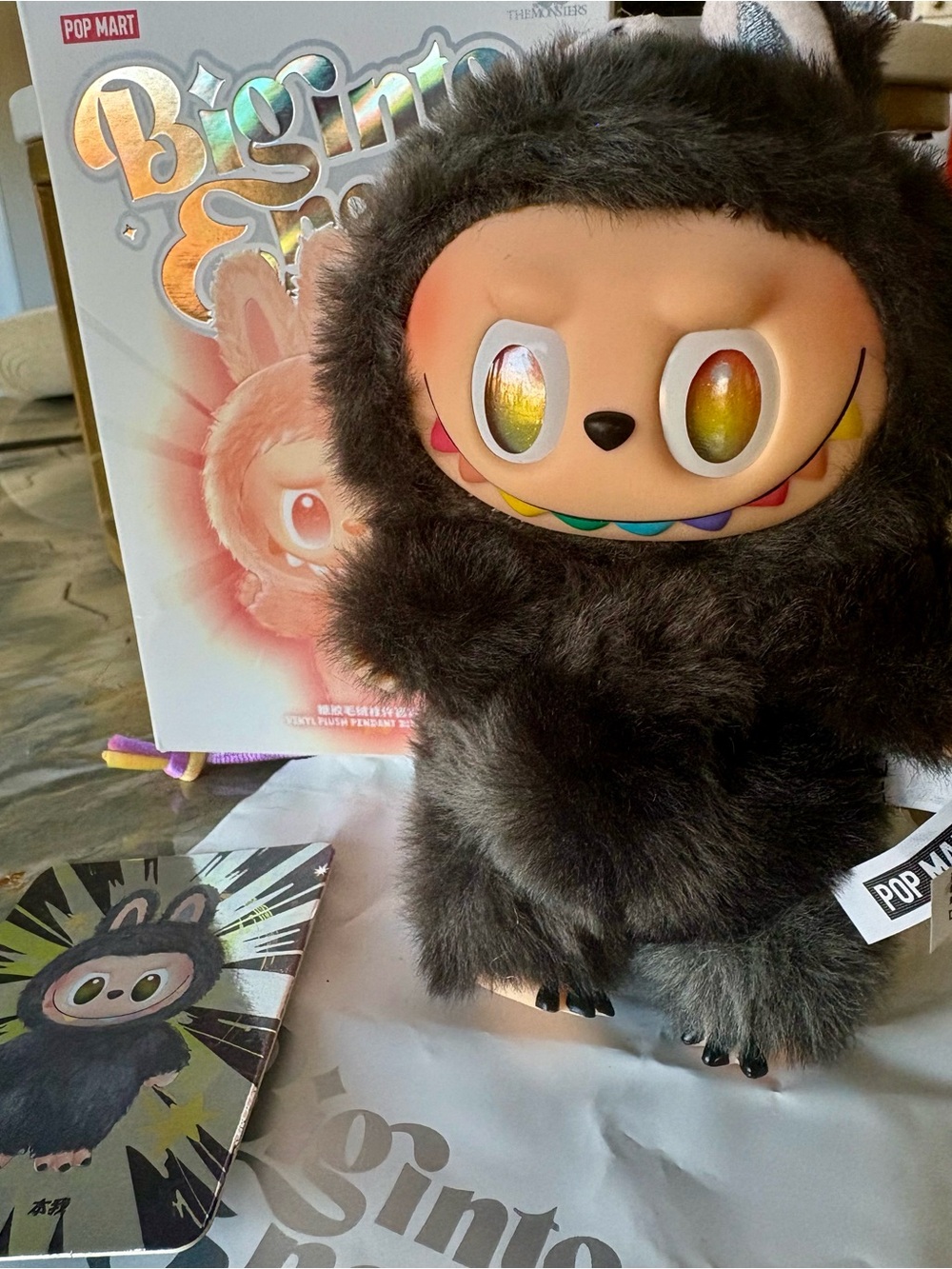 SUPER RARE Hidden Labubu Big Into Energy Confirmed Grey Rainbow ID bag CHARM